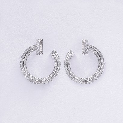 Сережки - пусети "Evelyn" у білому золоті (діаманти) сб0488м №3