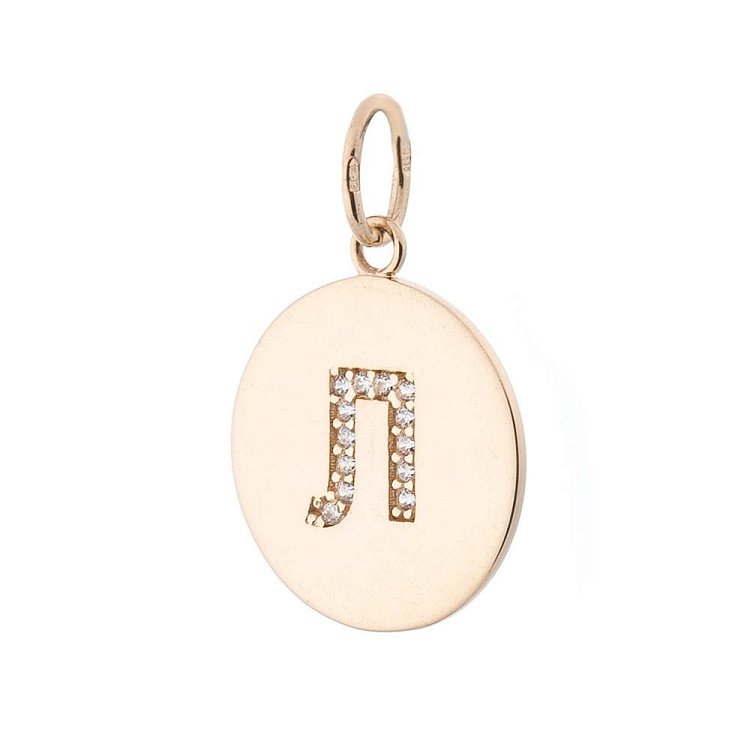 Золота підвіска з літерою "Л" (фіаніти) п01546л від ювелірного магазину Онікс