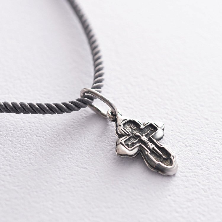 Серебряный детский крестик (чернение) 13120 от ювелирного магазина Оникс - 1