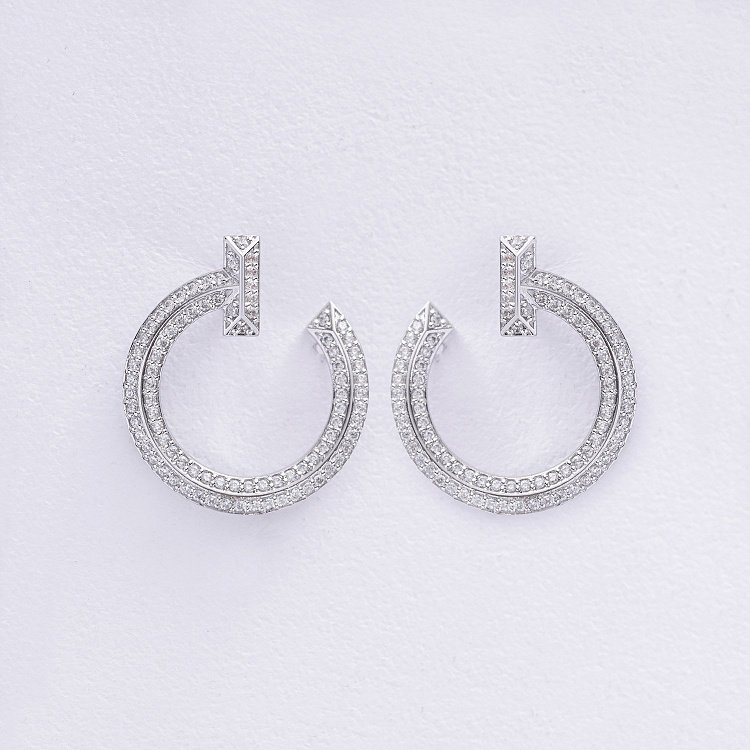 Сережки - пусети "Evelyn" у білому золоті (діаманти) сб0488м від ювелірного магазину Онікс - 2