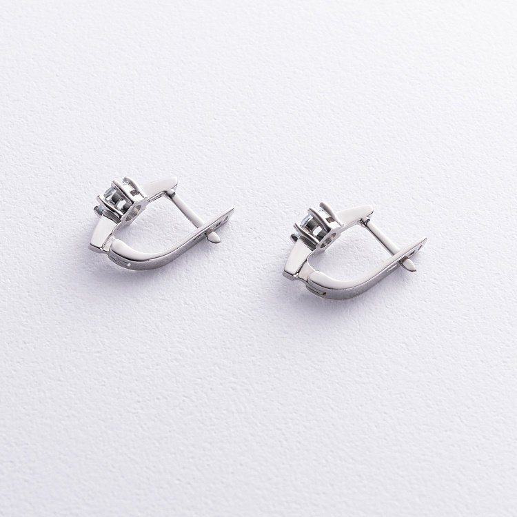 Срібні сережки з блакитними топазами GS-02-047-39 від ювелірного магазину Онікс - 2