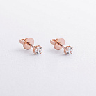 Сережки - пусети з фіанітами (червоне золото) с06068 от ювелирного магазина Оникс - 1