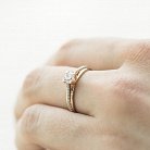 Золотое помолвочное кольцо с фианитами к04610 от ювелирного магазина Оникс - 4