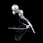 Срібна брошка (штучні перли) 16103 от ювелирного магазина Оникс - 1