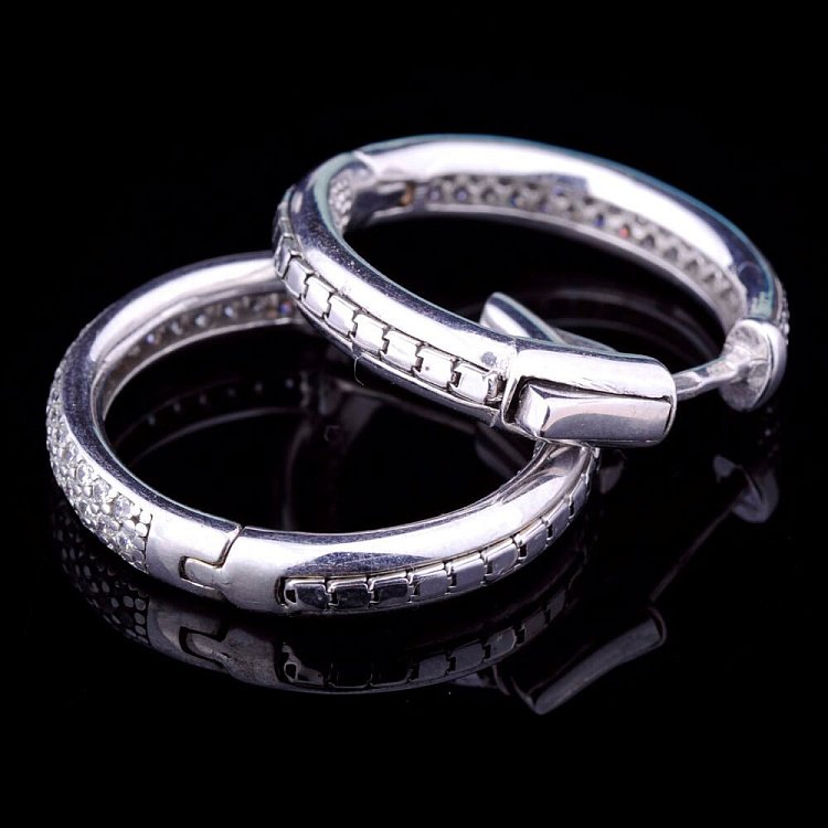 Серьги с фианитами (родий) 12909 от ювелирного магазина Оникс - 5