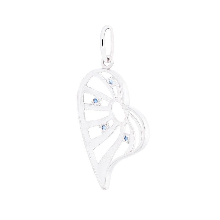 Серебряная подвеска с фианитами "Сердце" 13972 от ювелирного магазина Оникс - 1