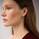 Золоті сережки - пусети "Квіточки" 2 в 1 з діамантами сб0615cha от ювелирного магазина Оникс - 1