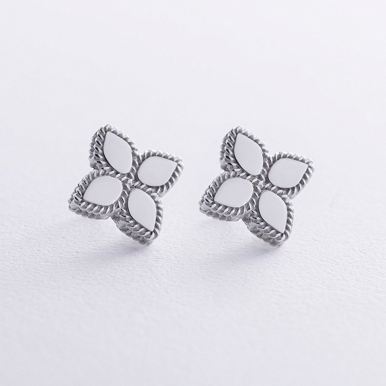 Срібні сережки - пусети "Конюшина" 7084 від ювелірного магазину Онікс