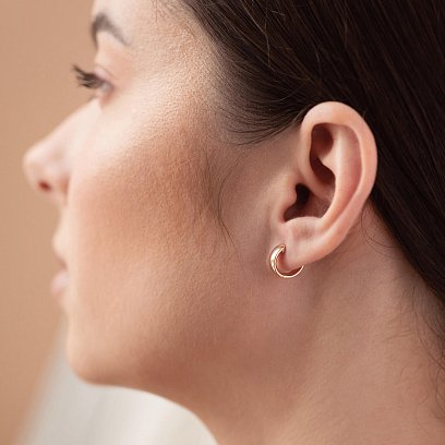 Сережки - кільця в червоному золоті с08435 №2