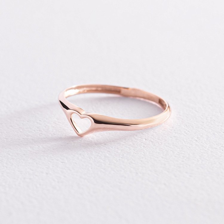 Золотое кольцо "Сердечко" к07010 от ювелирного магазина Оникс - 1