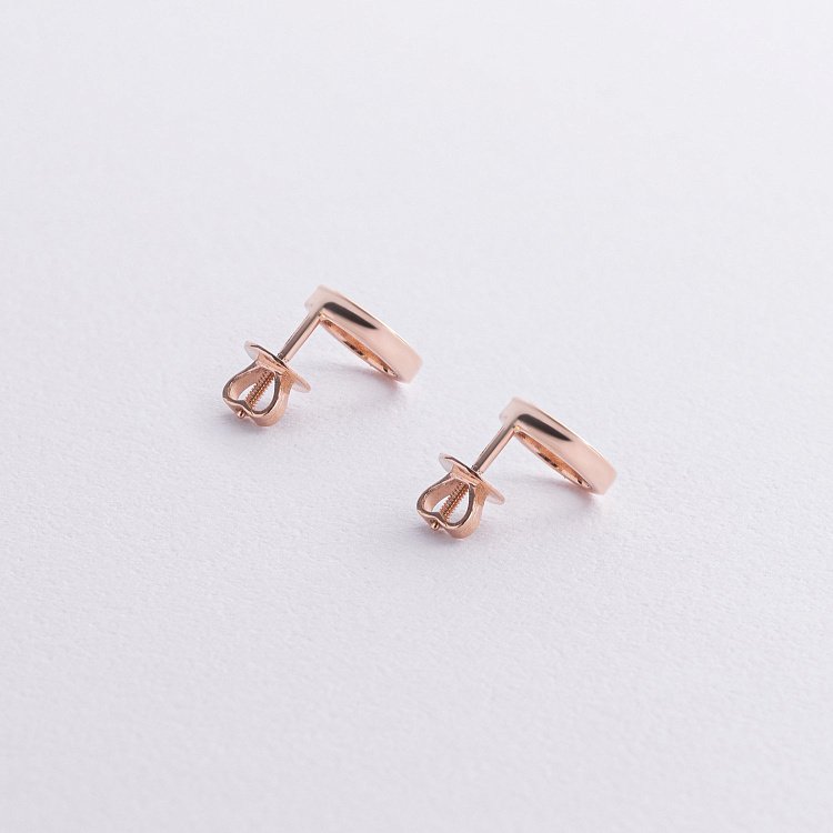 Сережки - пусети "Кругообіг" у червоному золоті с08306 від ювелірного магазину Онікс - 4