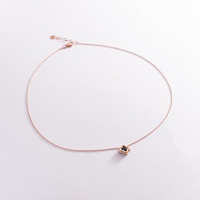 Кольє "Конюшина" в червоному золоті (фіаніт) кол02150