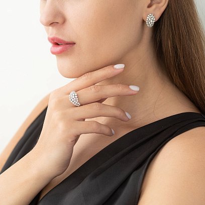 Золота каблучка з діамантами MR17583gmb №2