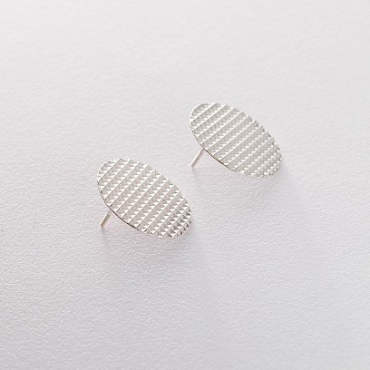 Серебряные серьги "Кометы структурные" 122492 №5