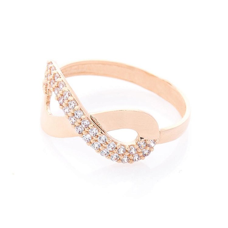 Золоті сережки "Нескінченність" з фіанітами с03194 від ювелірного магазину Онікс - 3