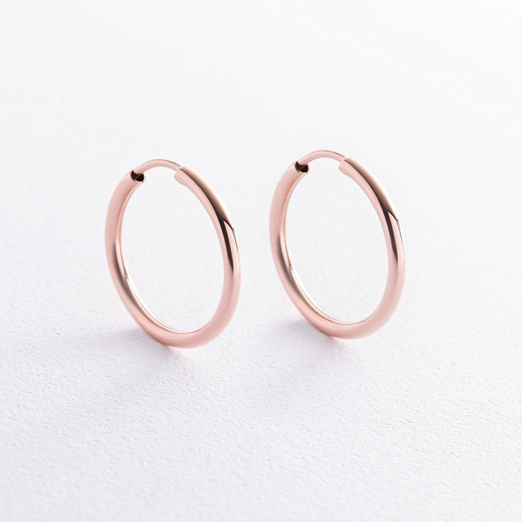 Серьги "Кольца" в красном золоте (2.0 см) с02464 от ювелирного магазина Оникс