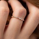 Шариковое кольцо "Мелоди" с фианитами (красное золото) к07418 от ювелирного магазина Оникс - 4