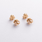 Сережки - пусети "Сердечки" у жовтому золоті (діаманти) сб0726mi от ювелирного магазина Оникс - 2