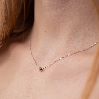 Кольє "Кулька" у білому золоті (4 мм) кол02136 №2