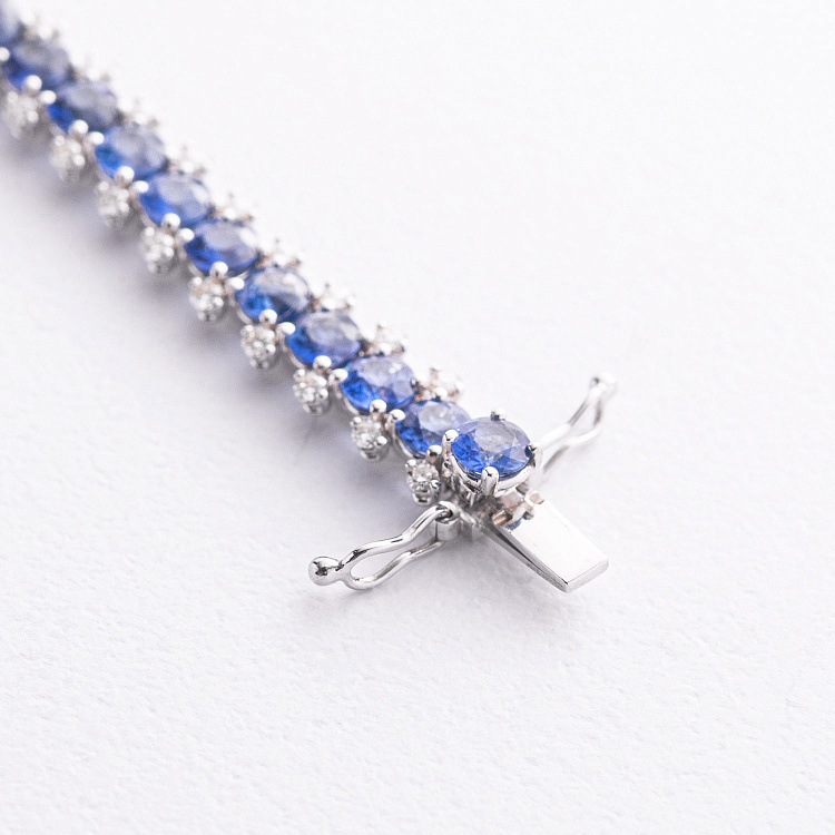 Золотой браслет с бриллиантами и сапфирами бб0061nl от ювелирного магазина Оникс - 2