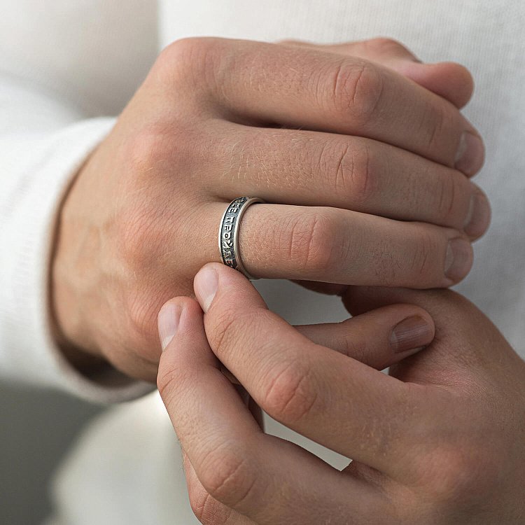 Срібна каблучка Соломона "Все пройде. І це пройде" 7082 від ювелірного магазину Онікс - 4