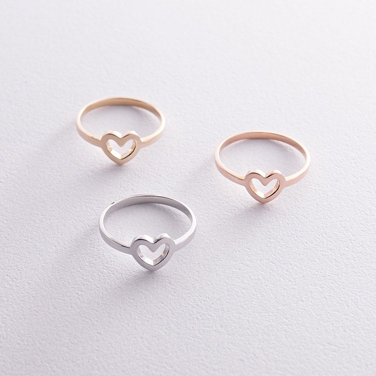 Каблучка "Сердечко" в червоному золоті к07409 від ювелірного магазину Онікс - 7