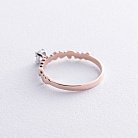 Золотое помолвочное кольцо c сердечками (фианит) к07645 от ювелирного магазина Оникс - 5