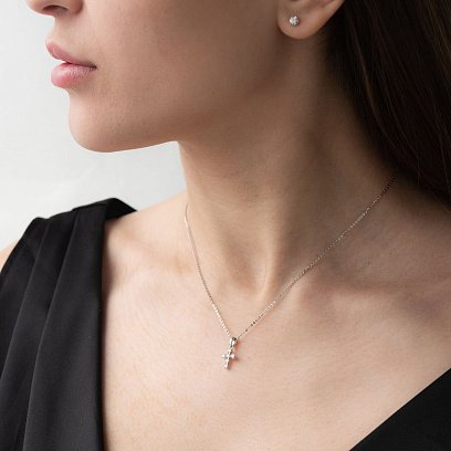 Золотий хрестик з діамантами пб0241ri №2