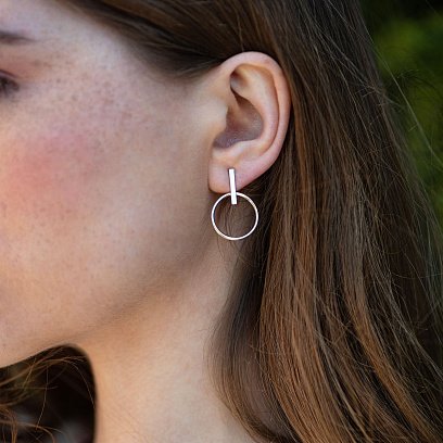 Срібні сережки - пусети  "Впевненість" 122583