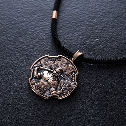 Золотий кулон "Український козак. Молитва до Пресвятої Богородиці" п03797 №2