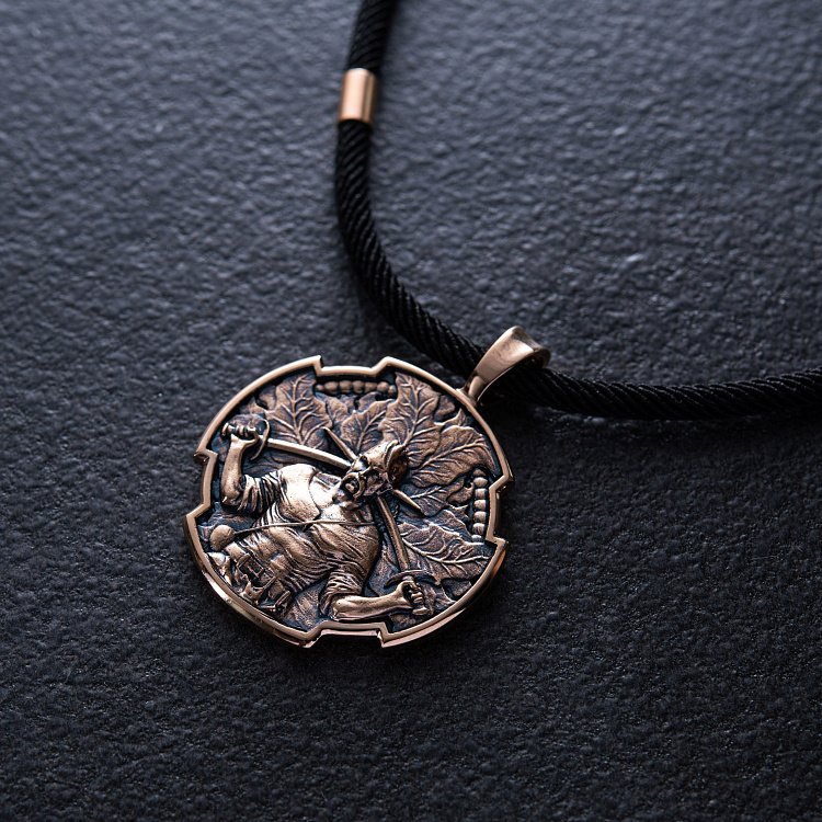 Золотий кулон "Український козак. Молитва до Пресвятої Богородиці" п03797 від ювелірного магазину Онікс - 2