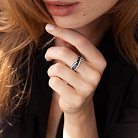 Золотое кольцо с синими сапфирами и бриллиантами R00771mi от ювелирного магазина Оникс - 3