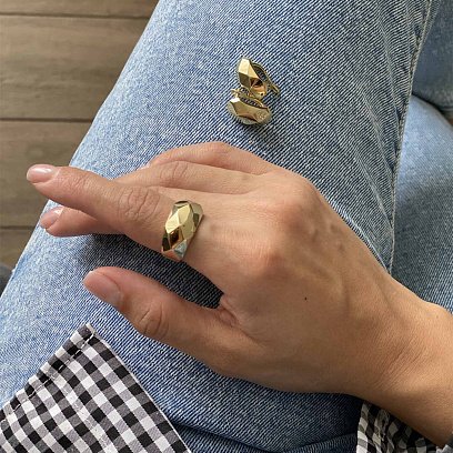 Сережки "Досконалість" в жовтому золоті с06789 №7