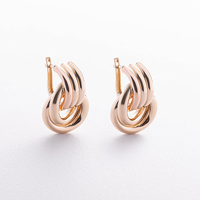 Сережки "Jessica" у жовтому золоті с09683 №2