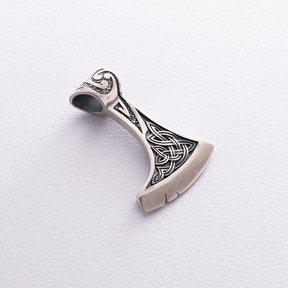 Серебряный кулон "Топор со Щитом Иггдрасилья, Кельтским амулетом Спокойствия" 7046 №9