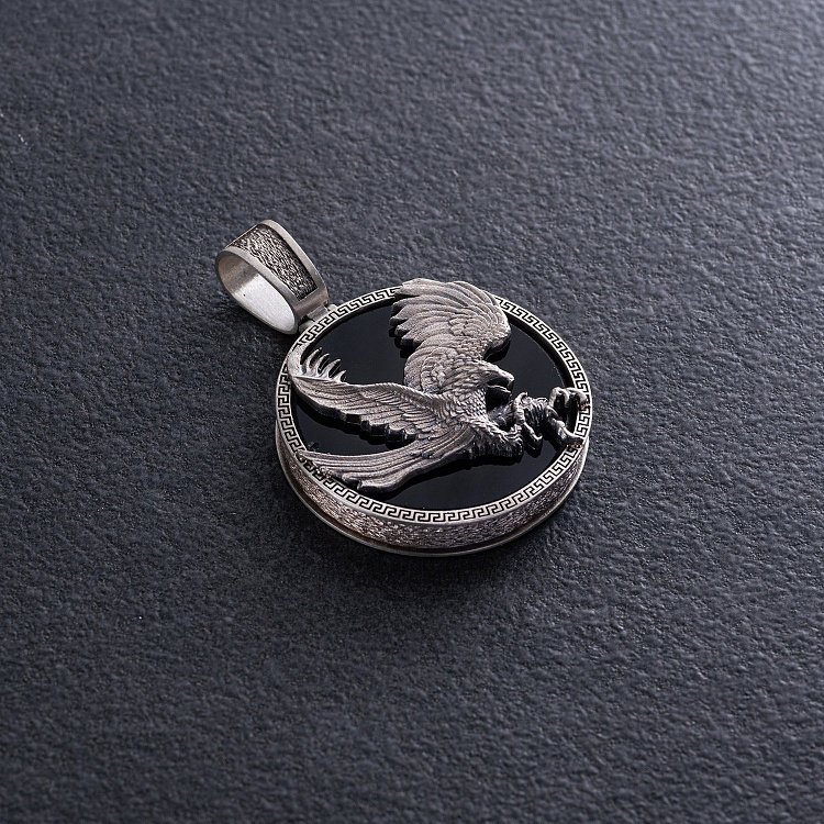 Серебряный кулон "Орел" (оникс) 1250 от ювелирного магазина Оникс - 2