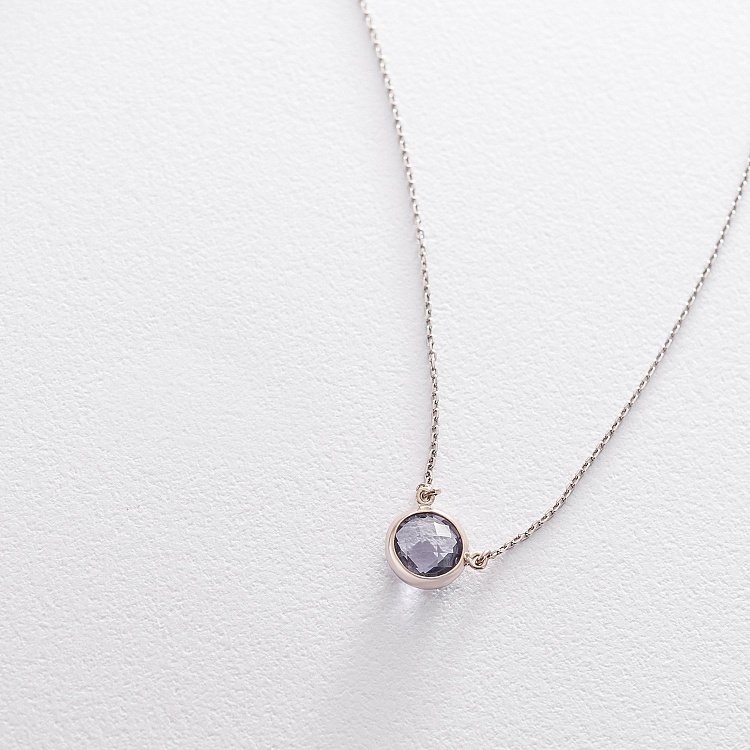 Серебряное колье (аметист) 18829 от ювелирного магазина Оникс