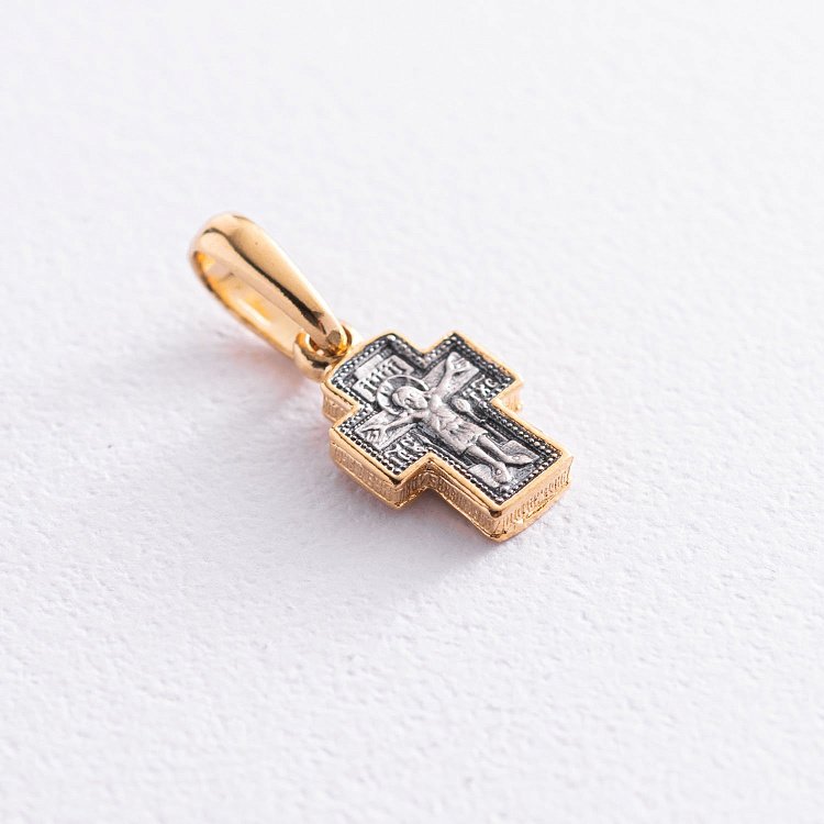 Срібний дитячий хрестик з позолотою 131802 від ювелірного магазину Онікс - 2