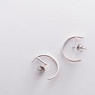 Серебряные серьги - пусеты в стиле минимализм 122505 от ювелирного магазина Оникс