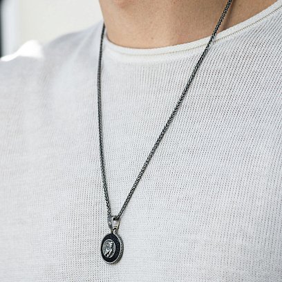 Срібний кулон "Знак зодіаку Діва" з ебеном 1041діва №2