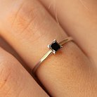 Помолвочное кольцо с черным бриллиантом (белое золото) 236401122 от ювелирного магазина Оникс - 1