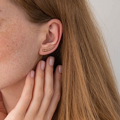 Золоті сережки - клаймбери "Кульки" с07917 №5