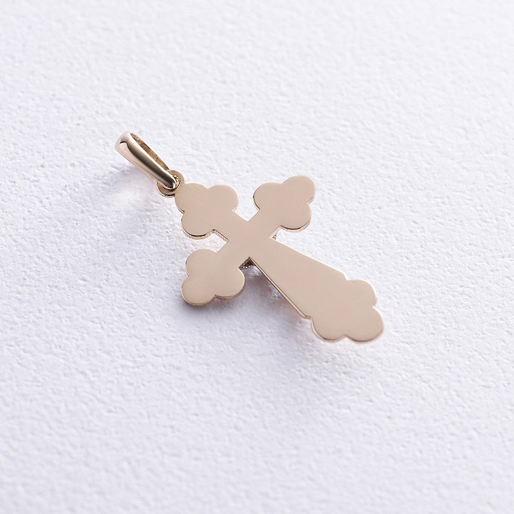 Крестик "Распятие" в желтом золоте п03854 от ювелирного магазина Оникс - 1