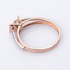 Золотое кольцо с одним фианитом к04962 от ювелирного магазина Оникс - 1
