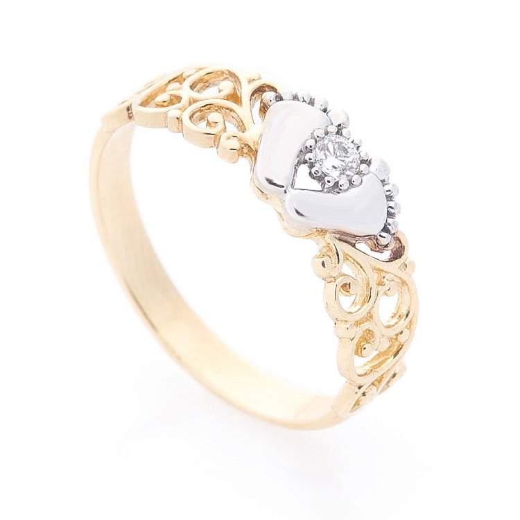 Золотий перстень"Ніжки немовляти" з фіанітами к05893 Золотий перстень"Ніжки немовляти" з фіанітами к05893 від ювелірного магазину Онікс