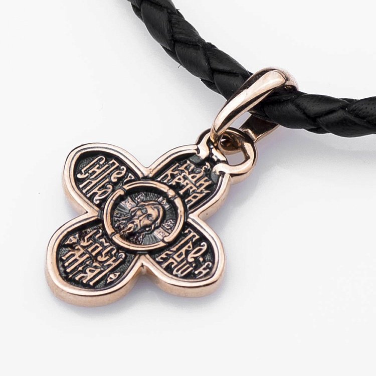 Золотий хрест "Спас Нерукотворний. Молитва" п02668 від ювелірного магазину Онікс - 2