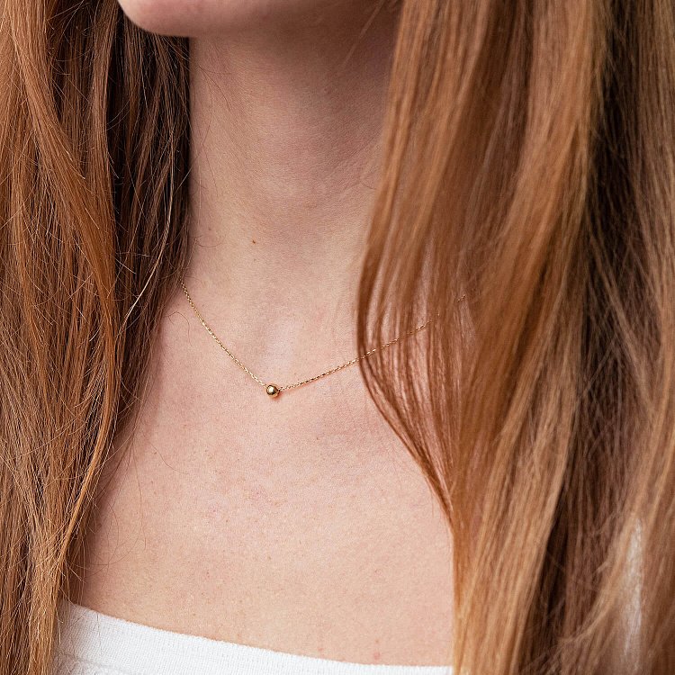 Кольє "Кулька" у жовтому золоті (4 мм) кол02123 від ювелірного магазину Онікс