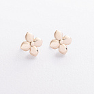 Cерьги - пусеты "Клевер" в желтом золоте с09616 от ювелирного магазина Оникс