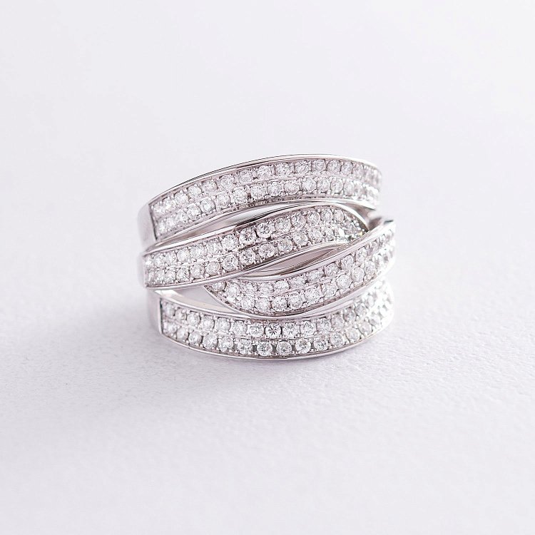 Кольцо в белом золоте с бриллиантами к907 от ювелирного магазина Оникс - 2