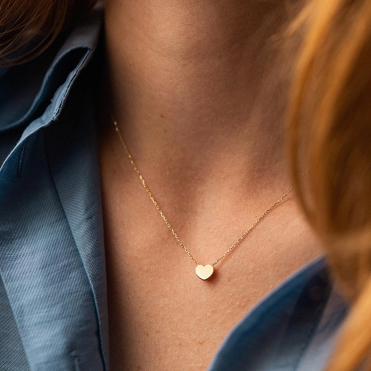 Колье "Сердечко" в желтом золоте кол02407 от ювелирного магазина Оникс - 6